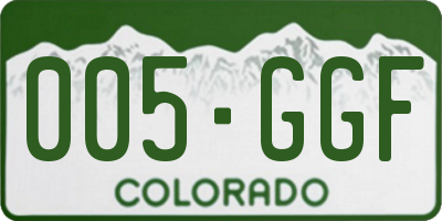CO license plate 005GGF