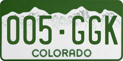CO license plate 005GGK