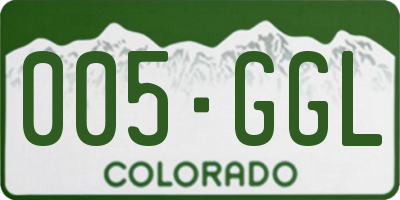 CO license plate 005GGL