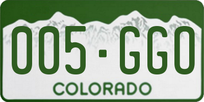 CO license plate 005GGO