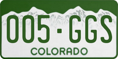 CO license plate 005GGS