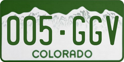 CO license plate 005GGV
