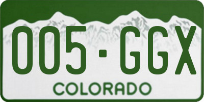 CO license plate 005GGX