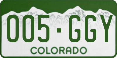 CO license plate 005GGY