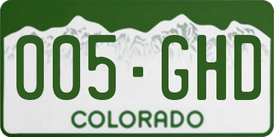 CO license plate 005GHD