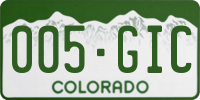 CO license plate 005GIC