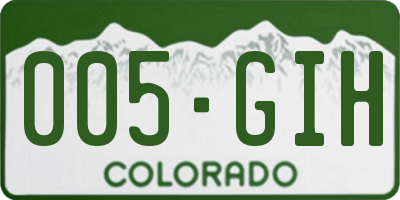 CO license plate 005GIH