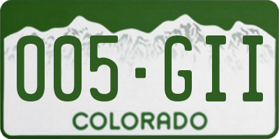 CO license plate 005GII