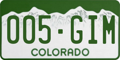 CO license plate 005GIM