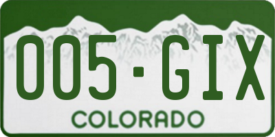 CO license plate 005GIX