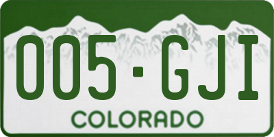 CO license plate 005GJI