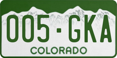 CO license plate 005GKA