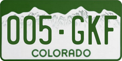 CO license plate 005GKF