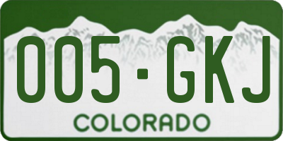 CO license plate 005GKJ