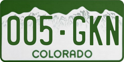 CO license plate 005GKN