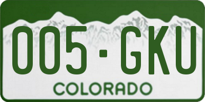 CO license plate 005GKU