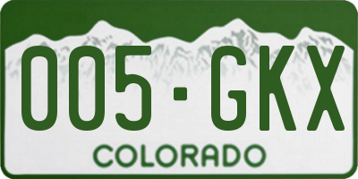 CO license plate 005GKX