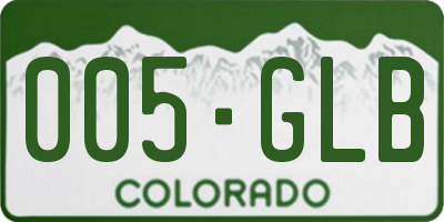 CO license plate 005GLB