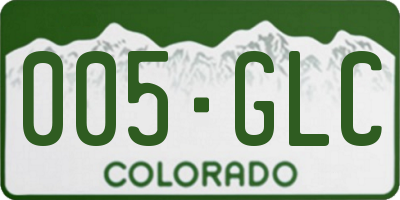 CO license plate 005GLC