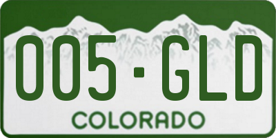 CO license plate 005GLD