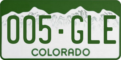 CO license plate 005GLE