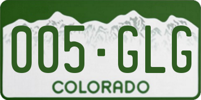 CO license plate 005GLG
