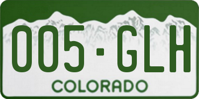 CO license plate 005GLH