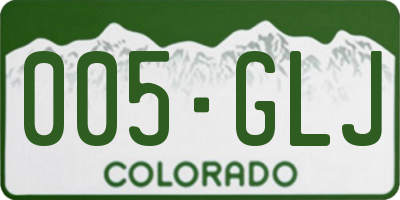 CO license plate 005GLJ