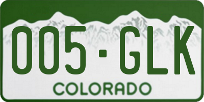 CO license plate 005GLK