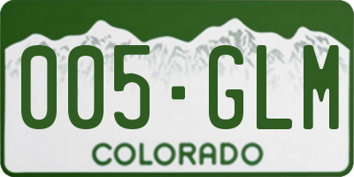 CO license plate 005GLM