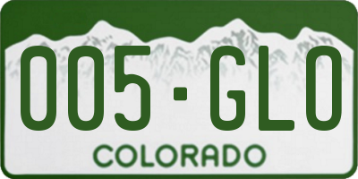 CO license plate 005GLO
