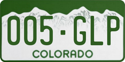 CO license plate 005GLP