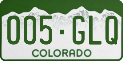 CO license plate 005GLQ