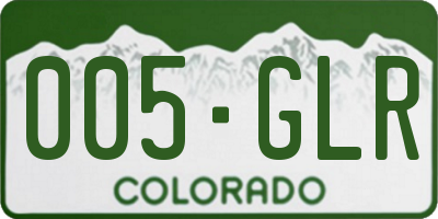 CO license plate 005GLR