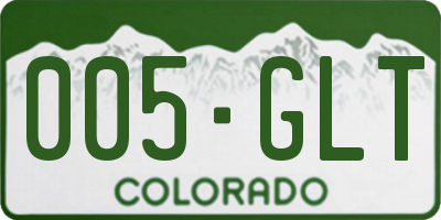 CO license plate 005GLT