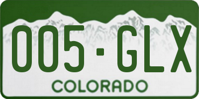 CO license plate 005GLX