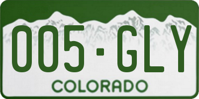 CO license plate 005GLY