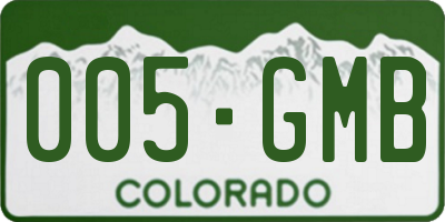 CO license plate 005GMB