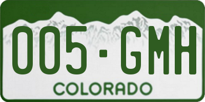CO license plate 005GMH