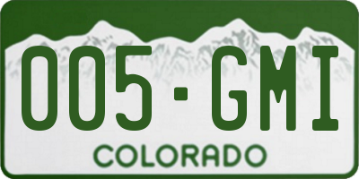 CO license plate 005GMI
