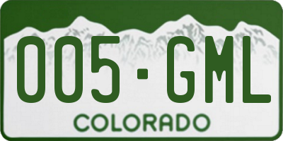 CO license plate 005GML