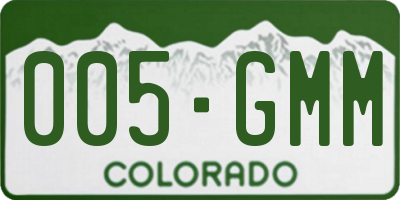 CO license plate 005GMM