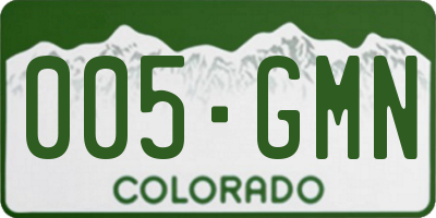 CO license plate 005GMN