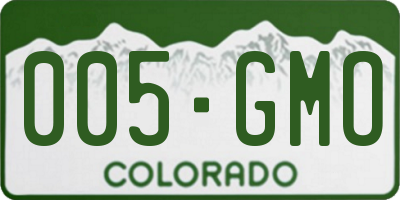 CO license plate 005GMO