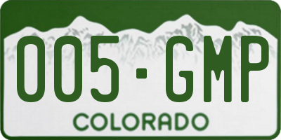 CO license plate 005GMP