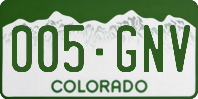 CO license plate 005GNV