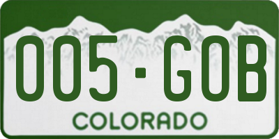 CO license plate 005GOB