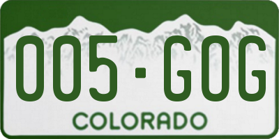 CO license plate 005GOG