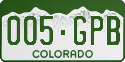 CO license plate 005GPB