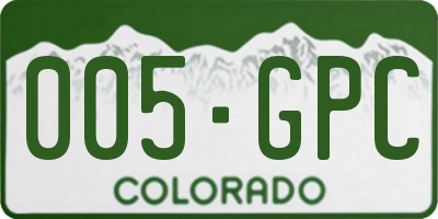 CO license plate 005GPC